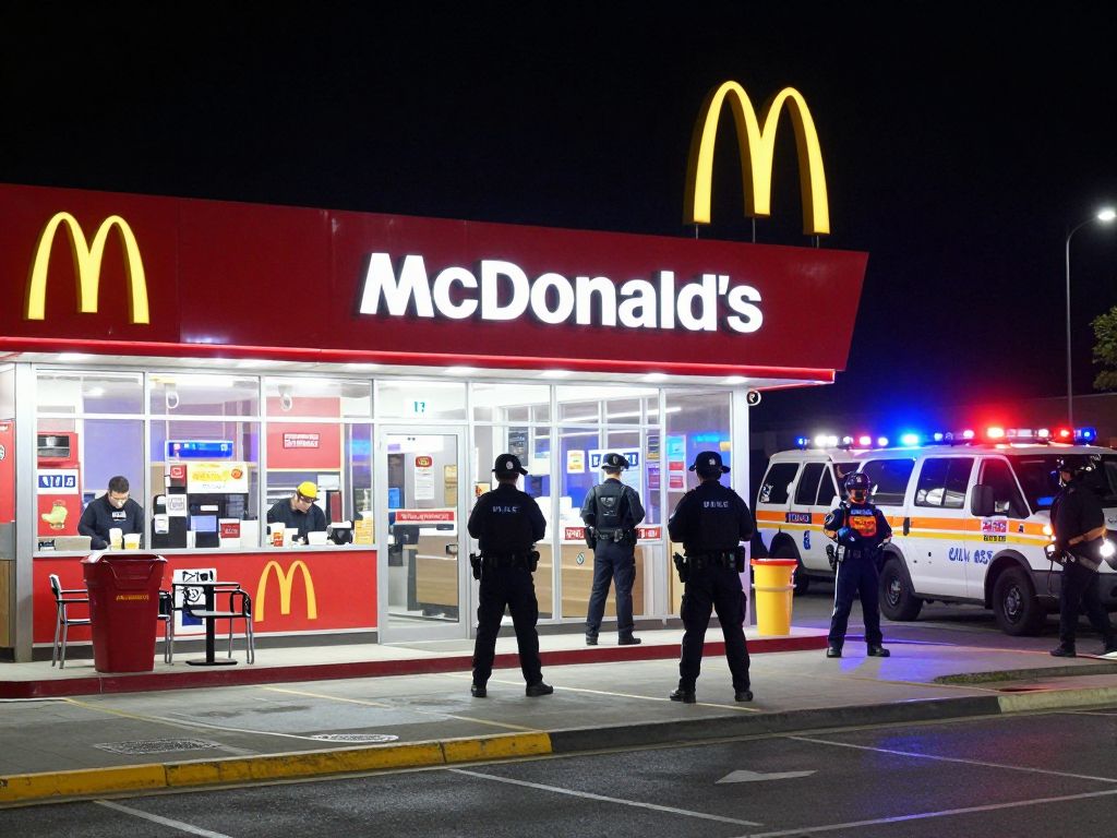 Emergency services at McDonald's drive-thru in Philadelphia