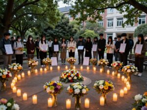 Students and community members gathered for a memorial service at Penn.