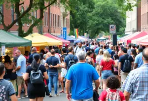 A lively scene from a neighborhood festival in Philadelphia.
