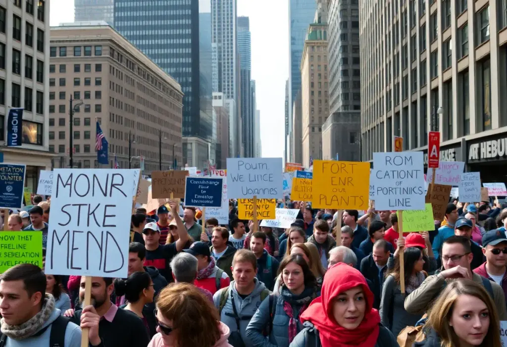 Crowd protesting against the Trump administration in Philadelphia