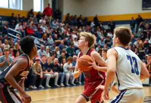 Northampton boys' basketball team celebrates victory at Lehigh Valley Hoopfest.