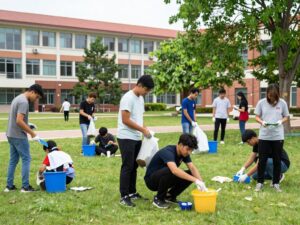 Students engaging in community service at the University of Pennsylvania
