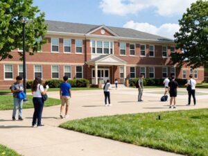 Students participating in outdoor activities at Pennsbury High School after lockdown