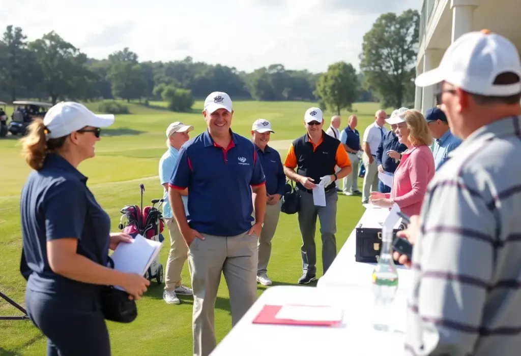 Golf tournament workers at Aronimink Golf Club