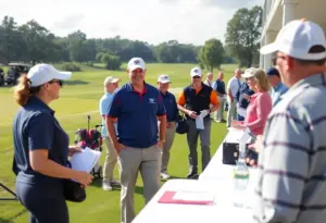 Golf tournament workers at Aronimink Golf Club