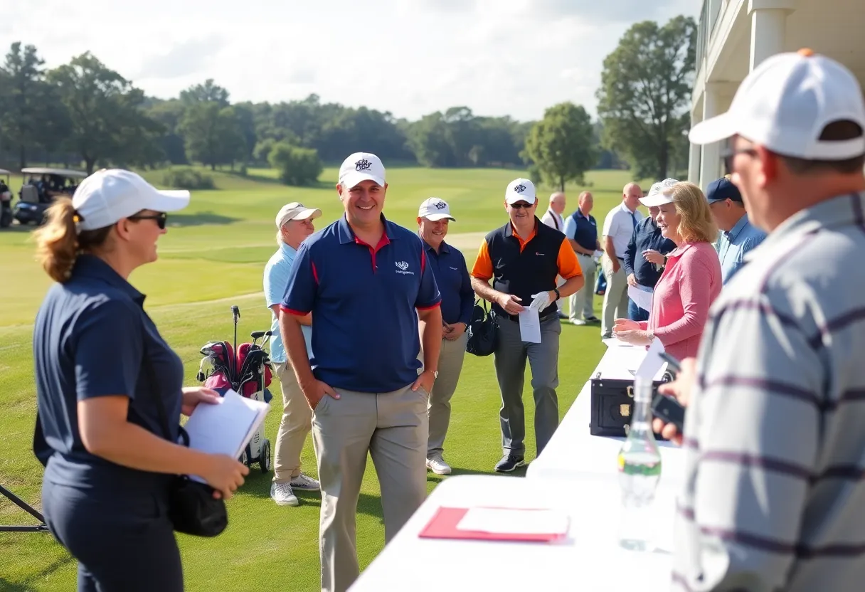 Golf tournament workers at Aronimink Golf Club