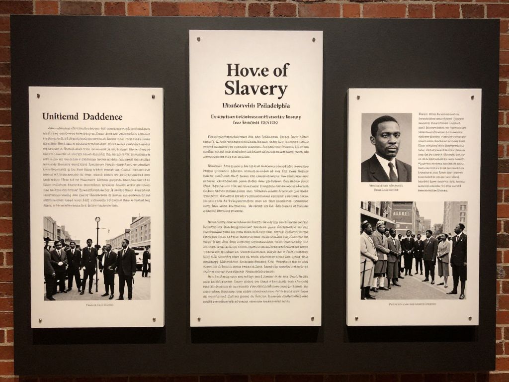 Historical displays about slavery at the President's House Site in Philadelphia