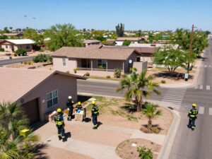 Search teams in Rio Rico, Arizona, working in the community.