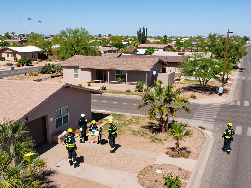 Search teams in Rio Rico, Arizona, working in the community.