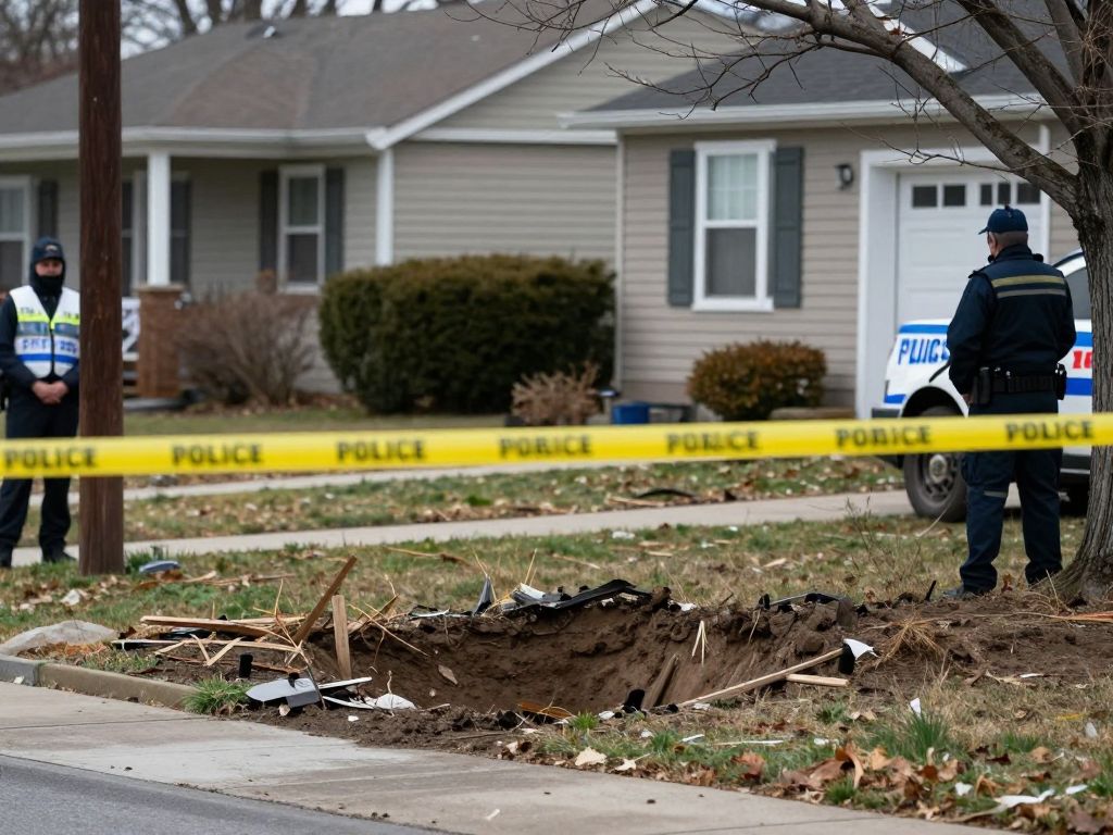 Crime scene in Selbyville with police tape and a ditch.