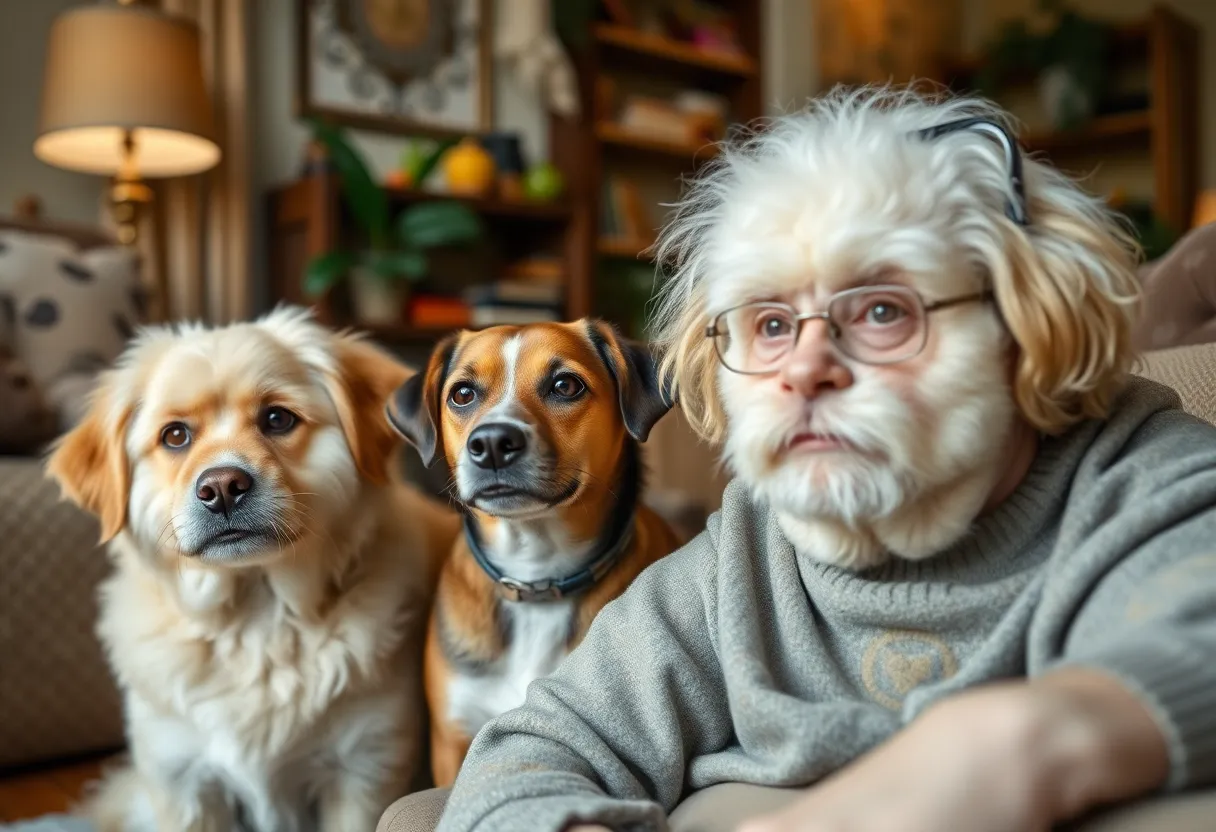 Adorable senior pets in a loving home environment, ready for adoption.