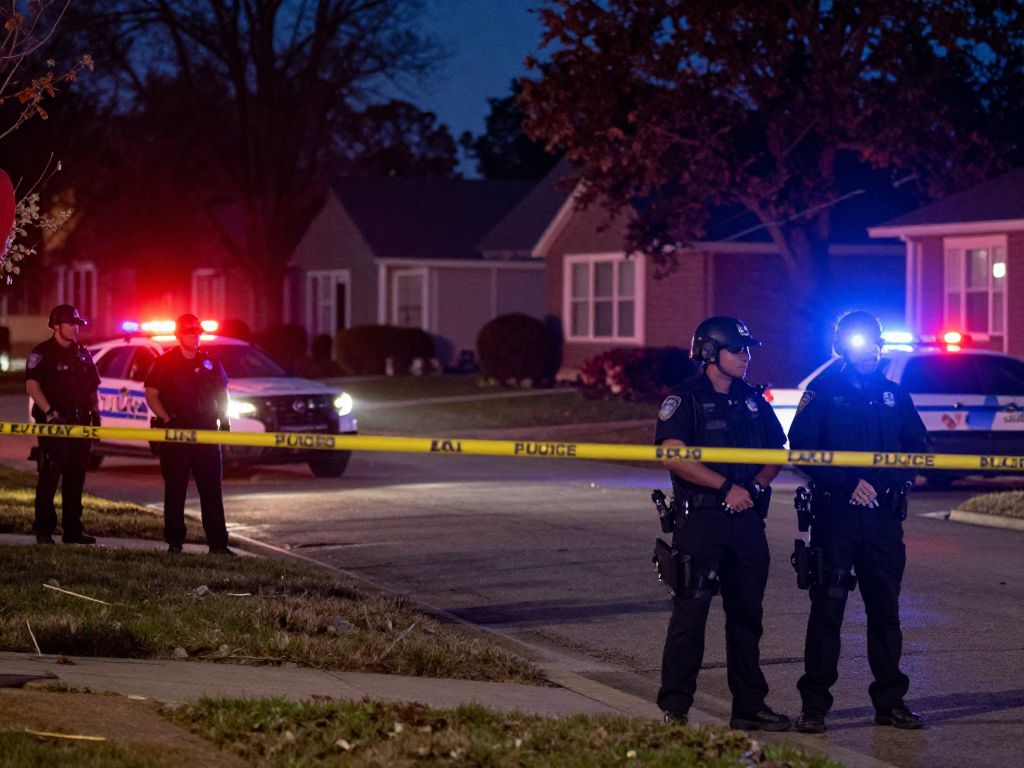 Police officers investigating a shooting in Lower Chichester Township