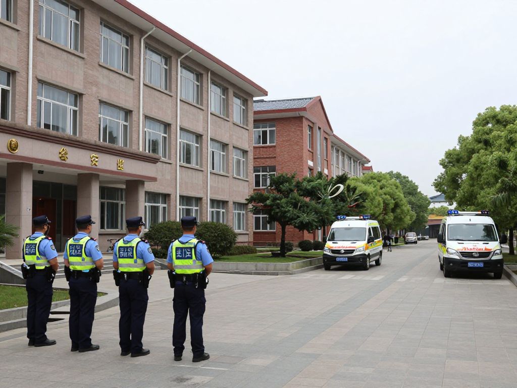 Police and emergency vehicles outside the residential complex at South Carolina State University