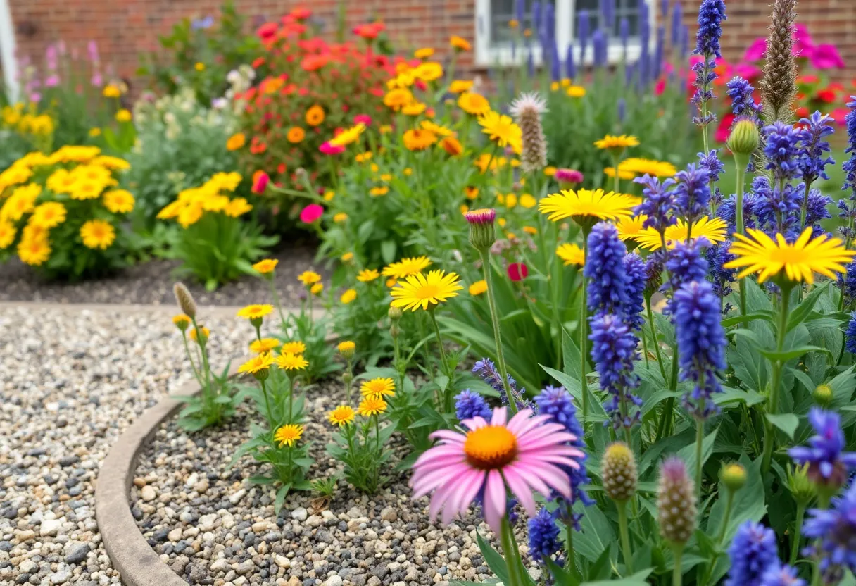 Vibrant garden with diverse landscaping ideas in Philadelphia.