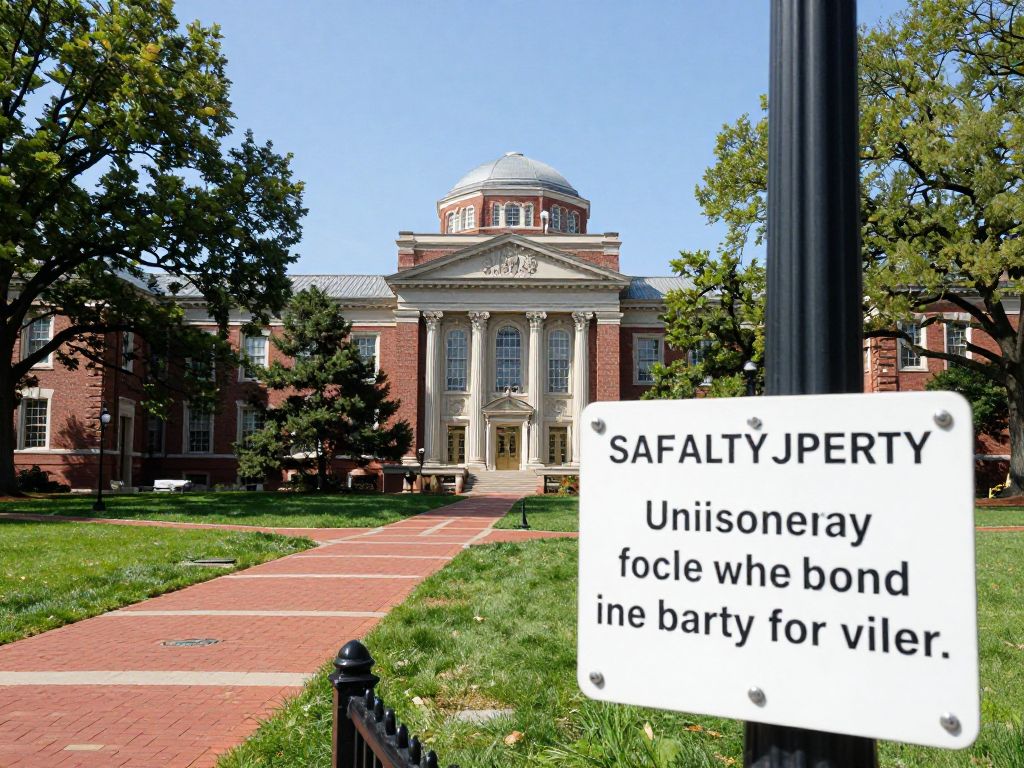 A view of the University of Pennsylvania campus emphasizing safety measures.