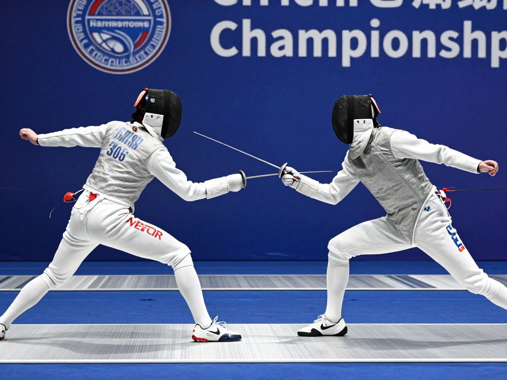 Fencers from the University of Pennsylvania competing in the Ivy League Championships