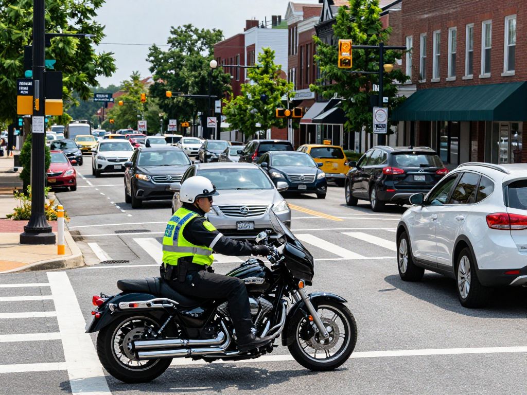 Traffic at an intersection in Wilmington, Delaware
