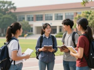 Scene from a college campus symbolizing success and opportunity