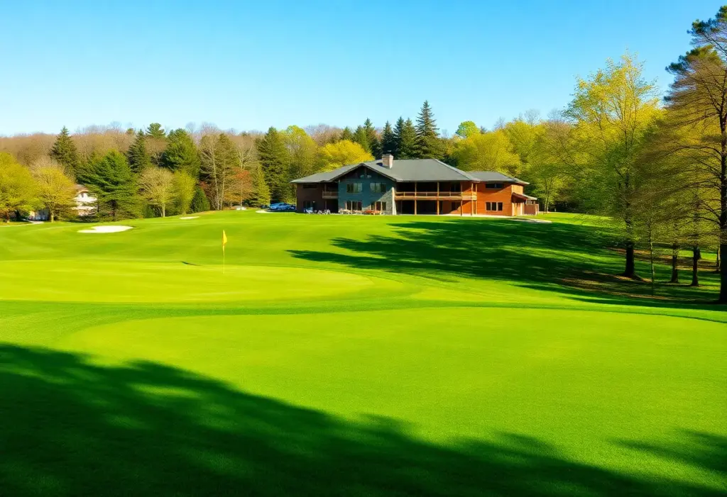 Landscape of Merrist Wood Golf Club showing flooding issues