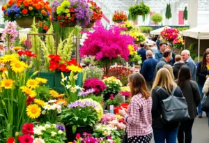 Floral displays and attendees enjoying the Philadelphia Flower Show 2026