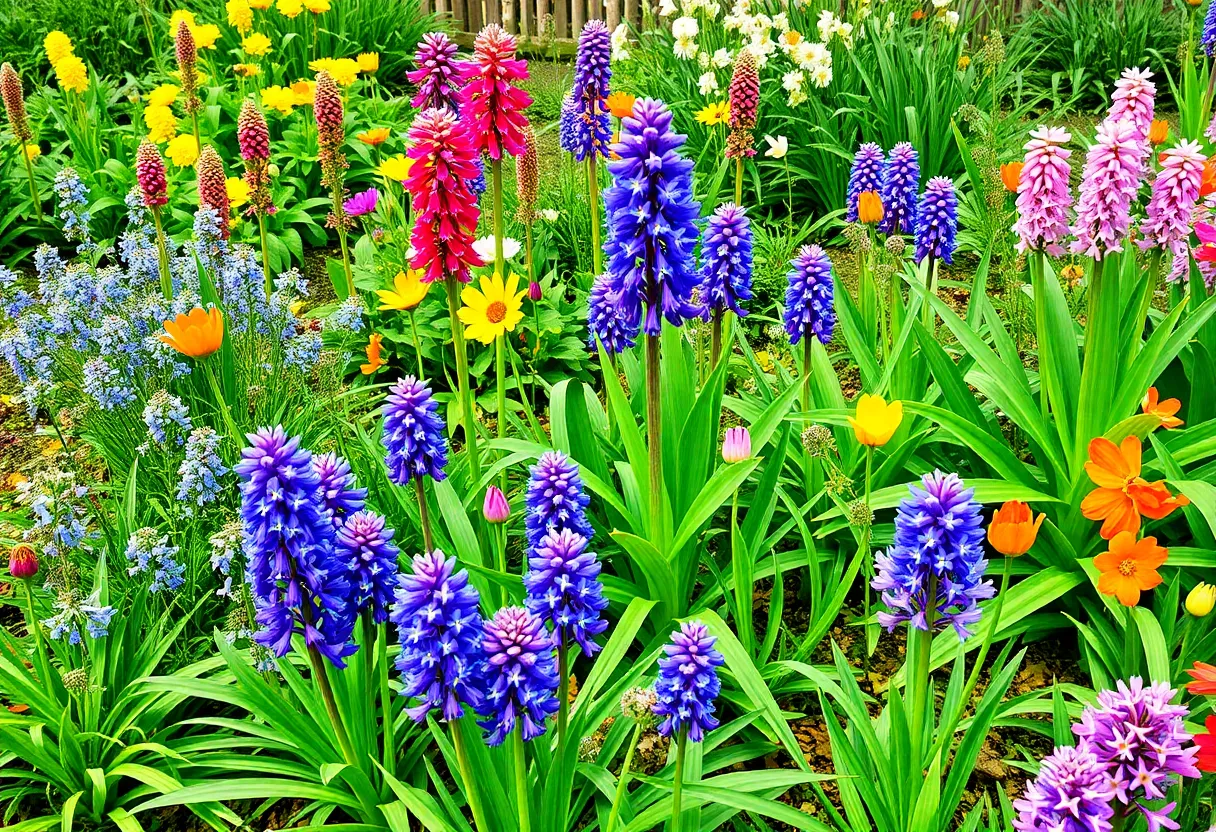 A colorful spring garden in Philadelphia featuring trendy flowers.