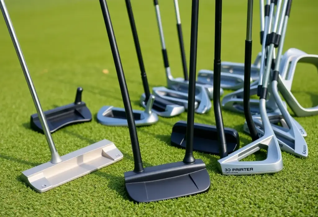3D-printed golf clubs displayed at the PGA Show