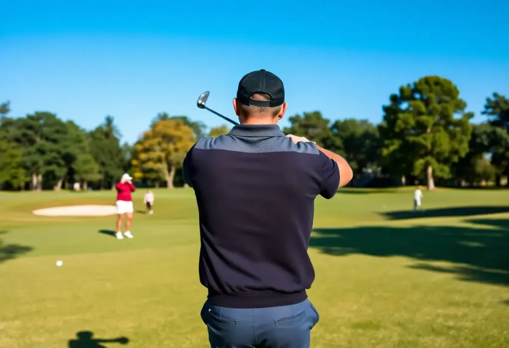 Participants competing in the Golf Digest Open tournament on a lush golf course.
