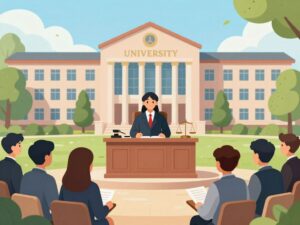 Illustration of legal proceedings related to university data privacy