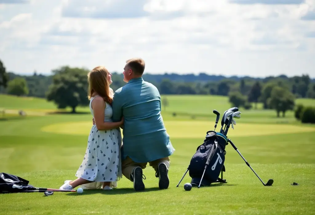 Couples celebrating love at the Masters Par 3 Contest