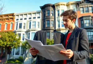 First-time buyers looking at real estate listings in Philadelphia.